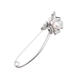 SV アコヤ真珠 薔薇ブローチ 5.0mm ロゼ