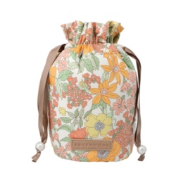 IMリバティプリント ふわふわ巾着ポーチ