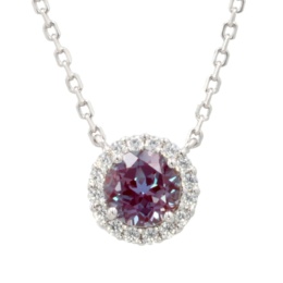 SSシンセティックアレキサンドライト&CZペンダント 1.0ct