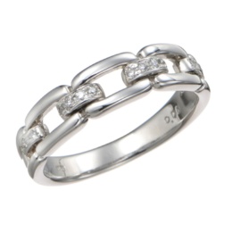 純プラチナ チェーンスタイル ダイヤモンドデザインリング