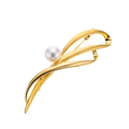 天彩珠 SV アコヤ真珠 ブローチ 8.0mm 鑑別書付