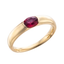 ピジョンブラッド非加熱ルビー18Kリング 0.5ctUP