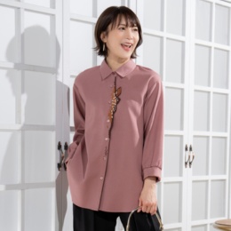 calma 子鹿刺繍 シャツチュニック