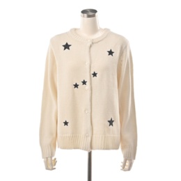 calma スター刺繍ニットカーディガン