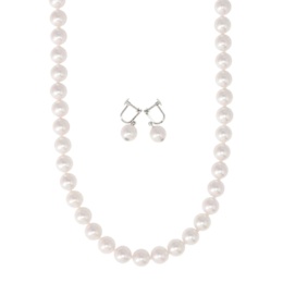 アコヤ真珠9.0mm珠ネックレス&イヤリング/ピアスセット