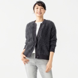 WHITELEY ファーライクカーディガン