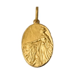 純金 ウナとライオン レリーフペンダントヘッド