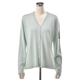 MASAGO 獅子刺繍のVネックミニマライズカーディガン