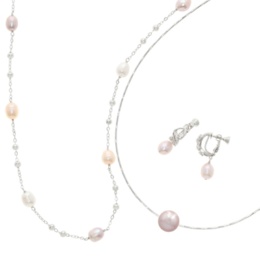 JN 淡水パールジュエリー 豪華3点セット ピンクマルチ