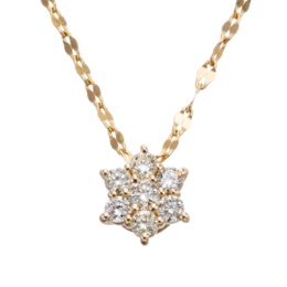 10KYG ダイヤモンド フルールデザイン ペンダント