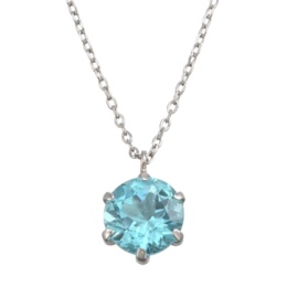 PT950パライバカラーアパタイト ラウンドペンダント0.8ctUP