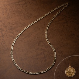 UNOAERRE 18KYGダブルフィガロデザインネックレス80cm