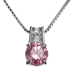  ラボグロウンピンク&Dカラーダイヤ PT950 ペンダント