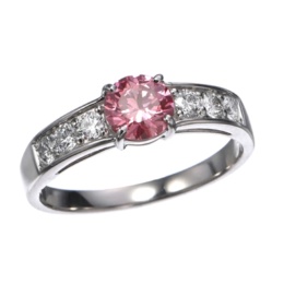 ラボグロウンピンク&Dカラーダイヤ PT950 リング