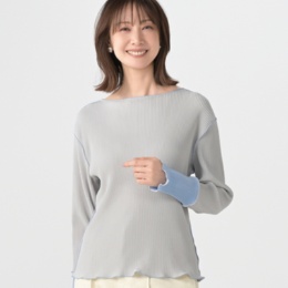 Remite 配色プリーツカットソー