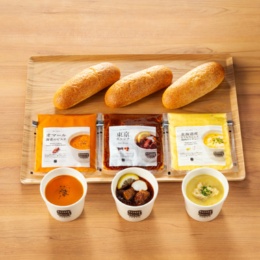 スープストック3種のスープと全粒粉ロール