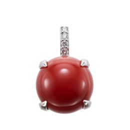 土佐沖産血赤珊瑚 PT950ペンダントヘッド11mm珠