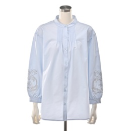 Provador イージーケア 刺繍スリーブシャツチュニック