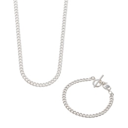 UNOAERRE シルバー925 Tバー ネックレス&ブレスレット セット