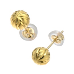  マエストロ 純金/18K カットボールスタッドイヤリング/ピアス