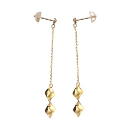  マエストロ 純金/18K ロングスイングリーフ イヤリング/ピアス