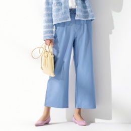 CARRIERE ベルト付きキレイ目タックパンツ