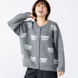  PERSONS チューリップニットカーディガン