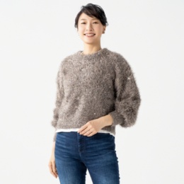  GUESS ラメ混ミックスセーター