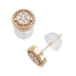 10KYG ダイヤモンド フルールデザイン ピアス