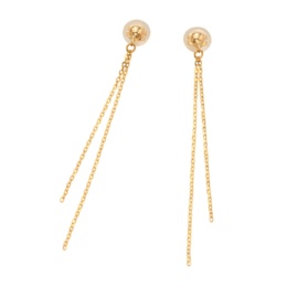 純金/18K ミラーカットチェーンレイヤード イヤリング/ピアス