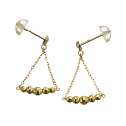 純金/18K ミラーボールスイングライン イヤリング/ピアス