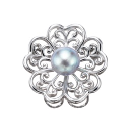 SV 宇和島産ナチュラルブルーカラーアコヤ真珠 ブローチ