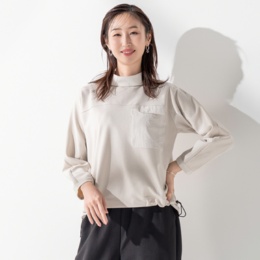 ModdedAnce 立ち衿デザイン異素材MIXプルオーバー