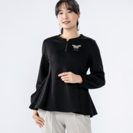 BOUTIQUE JUNKO KONOKOプリントペプラムプルオーバー