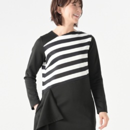 BOUTIQUE JUNKO アシンメトリープリントデザインワンピース