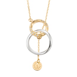 LA SOMA 18KYG/PT950 ダイヤモンド サークルペンダント