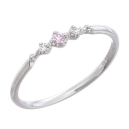 ピンクダイヤモンド PT リング 0.025ctUP