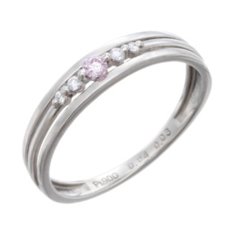 ピンクダイヤモンド PT リング 0.04ctUP