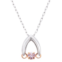 ピンクダイヤモンドPT/18KRGペンダント 0.025ctUP
