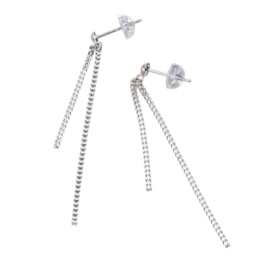 純PT/PT900 シャインカットツインキヘイチェーン イヤリング/ピアス