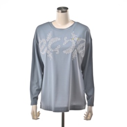 calma リーフモチーフ刺繍プルオーバー