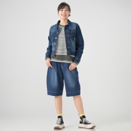 KiKKi BIGポケットハーフデニムパンツ