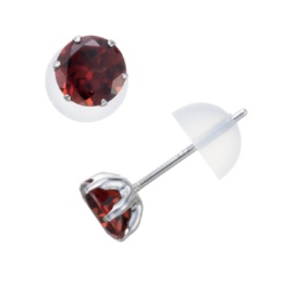 レッドガーネットPTピアス計0.9ctUP