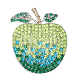 JinkaNezu クリスタルガラス グリーン アップル ブローチ