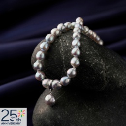  和真珠ネックレス グレー系 ペンダントヘッド付