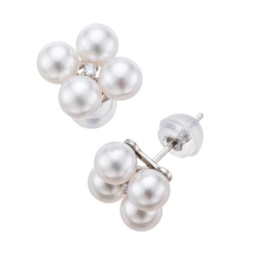PT900 アコヤベビーパール クローバー イヤリング/ピアス4mm