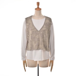 falsetto レースベスト付アンサンブル