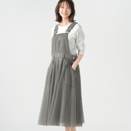 Remite チュールデニムジャンパースカート