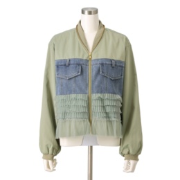 Remite デニムドッキングチュールブルゾン