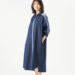 Remite ストライプデニムシャツワンピース